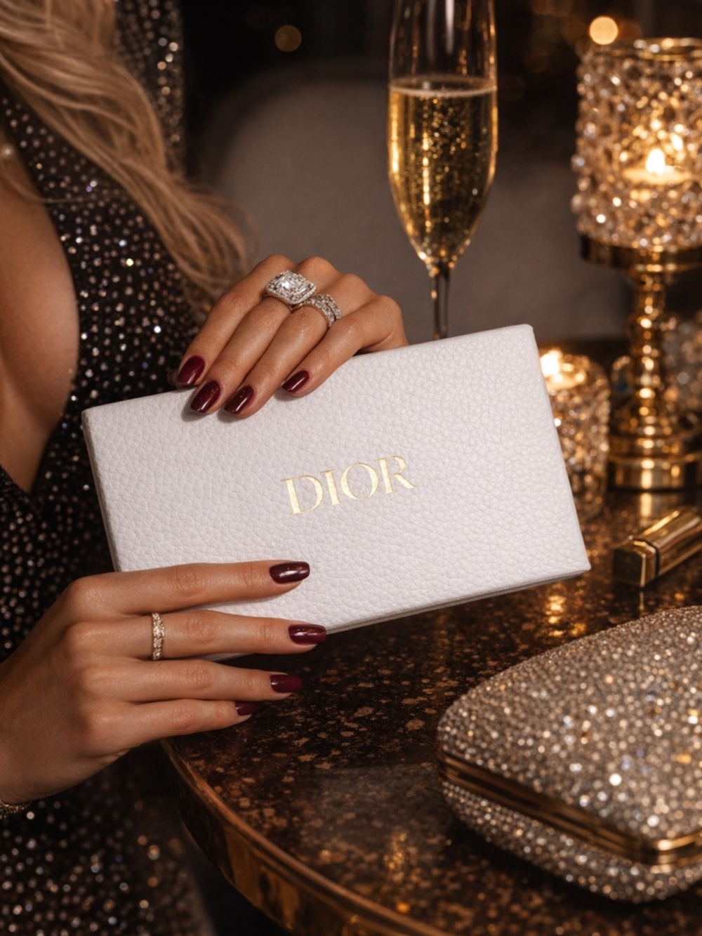 Dior White Box with Gold Logo